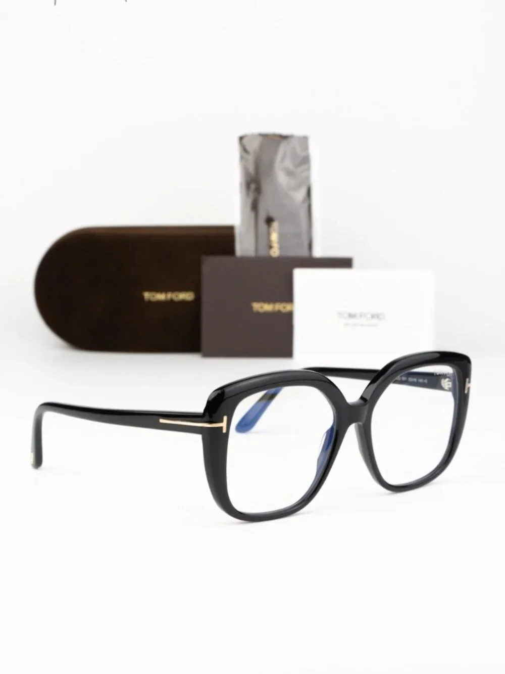Tom Ford Women Eyeglasses Black Square Oversized FT6043-B 001 NEW AUTHENTIC